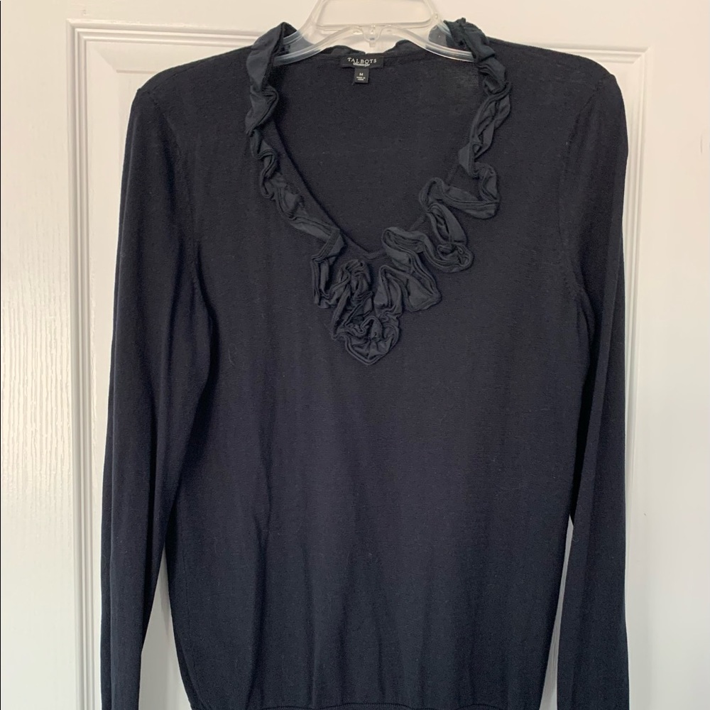 Talbots vneck long sleeve lightweight sweater size med, uec